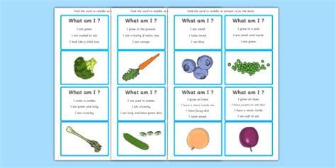 fruit and vegetable guessing game.